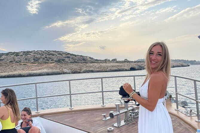 3-Hour Sunset Cruise from Protaras with Fruit & Champagne - Cape Greco cruise route: Fig Tree Bay, Agioi Anargyroi Chapel, and the lighthouse
