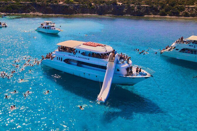 Blue Lagoon (Akamas) Bus & Boat Tour with Water Slide From Paphos - Blue Lagoon Time: The Swim Stop With a Water Slide